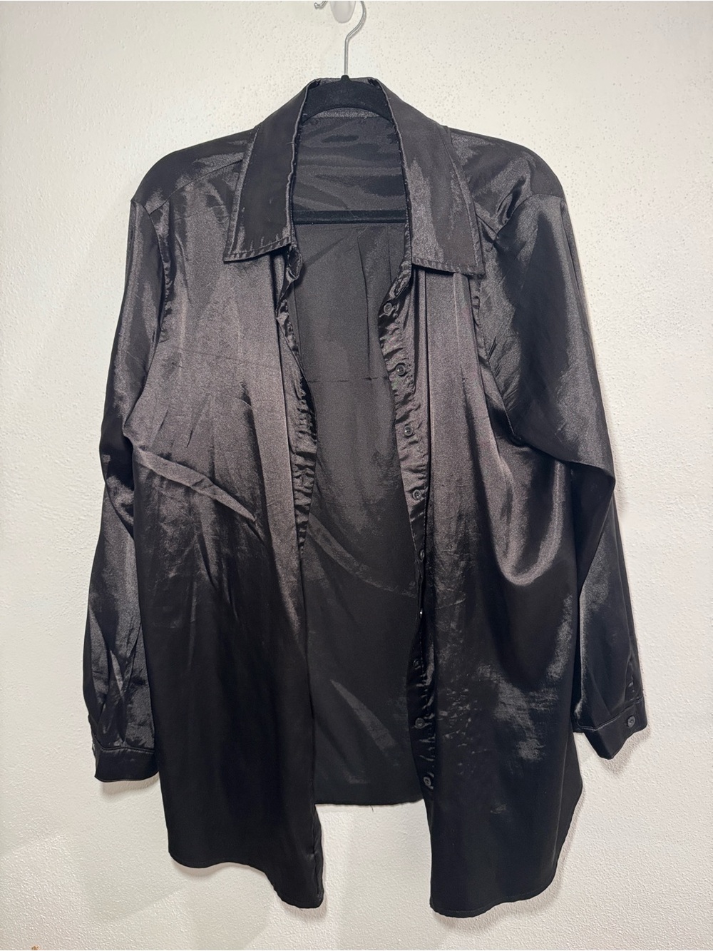 PLT Black Satin Button down